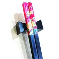porcelain golden peony design | Ebony Wood Chopsticks and Holders Dining Set