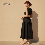 Lovito Gaun Parti Wanita Tanpa Belakang Pinggang Elastik Gaun Bola L77ED270 (Pelbagai Warna)