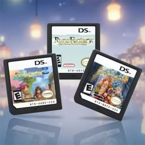 NDS Game Cartridge,Rune Factory 1/2/3,game Cartridge,supports Multiple Languages: En,Fr,De,Es,It, Co