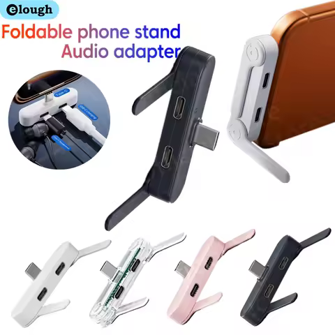Type C To Type C Headphone Adapter Built-in Bracket Audio Adapter OTG For iPhone 17 Phone Charging C