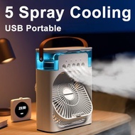Portable USB Mini Aircond, Air Cooler, Mist Fan, Kipas Penyejuk Mini Meja Mini Fan Kipas Mini Cooling Fan 冷风机 风扇