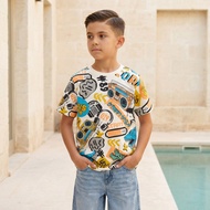 Babyshop Juniors Crew Neck Short Sleeves T-Shirt With Graffiti Print