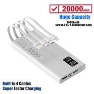 ☑️🚚【SG Ready Stock】PD 66W Super Fast Charging Power Bank 30000Mah Powerbank 4in1 with Cable Compatib