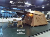PAYUNG.CAMP 4 ~ 5 person Family Village M 4.0 Luxury Camping Cabin Tent Waterproof 2 Doors 4 Windows Good Ventilation UV Proof