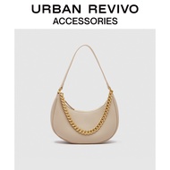 URBAN REVIVO ใหม่สุภาพสตรีอุปกรณ์เสริมแฟชั่นกระเป๋า crescent bag AW14BB2N2006 Khaki