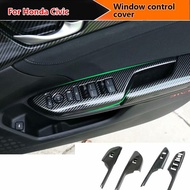 Honda CIVIC FC FK 2016-2021 Power Window Control Cover Carbon Fiber Car Interior Modification Right 