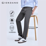 GIORDANO Men Pants Easy Care Stretchy Pants Mid Low Rise Inner Elastic Waistband Simple Basic Fashoi