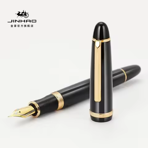 Jinhao X850 Fountain Pen Copper Barrel Gold Clip Iraurita Fine / Medium Nib for Writing Signature Of