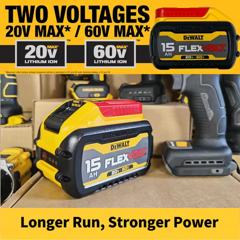 Dewalt DCB615 FLEXVOLT 20V/60V 15Ah 54V High Capacity Lithium Ion Battery 21700 Cells Long Lasting R