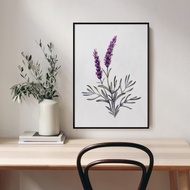 紫色浪漫薰衣草－畫/花草植物/盆栽/臥室掛畫/家居佈置/手繪裝飾