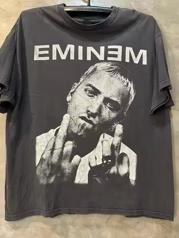 Eminem Eminem Portrait Vintage Hip Hop Rap Oversize Beauty Tide Fried Street Ruffian Handsome Short 