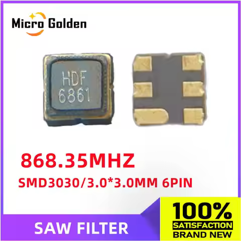 (2pcs) 868.35MHZ 868.35M HDF6861 SMD 3030 SAW FILTER 3.0*3.0MM 6PIN Acoustic Meter Filter Resonator 