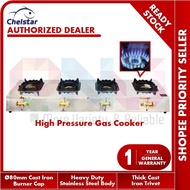 Chelstar 4 Burner Stainless Steel High Pressure Gas Cooker / Stove MS-40M