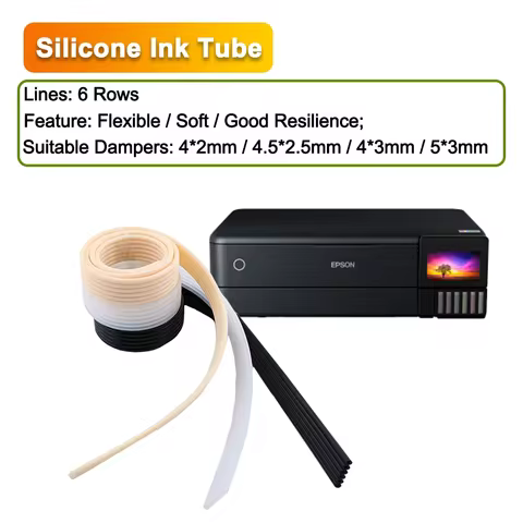 3M 6Rows 4*2mm Soft Ink Tube DTF Damper Tube Silicone Solvent Flexible Hose for Epson XP600 L18050 E