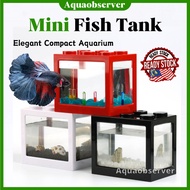 Mini Aquarium Lego Block Tank Betta Cylinder Block Guppy Fish Breeding Box 斗鱼缸 ikan laga akuarium