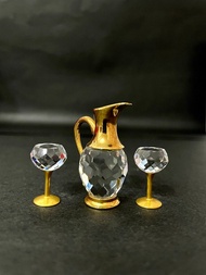 Swarovski-迷你古典酒瓶酒杯水晶-Wine Jug &  2 goblets