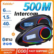 K18 Motorcycle Helmet Intercom Stereo FM Radio Interphone Headset Bluetooth 6.0 500M Unlimited Real-