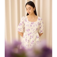 HVV Fauna Linen Floral Dress - Iris