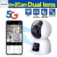 Gleamstrid 5G WIFI Dual Lens dual screens CCTV Indoor 4MP 2K Two Way Talking Camera Phone Control Bu