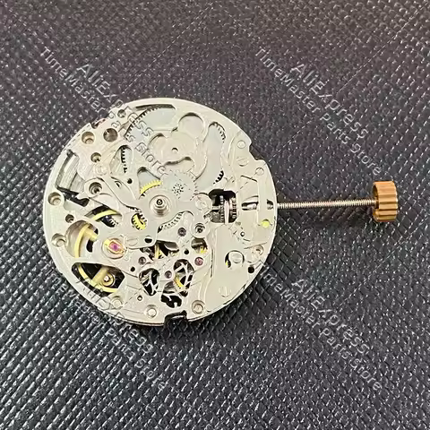 New Chinese 8N24 movement, three-pin hollowed-out automatic mechanical movement 8N24 white machine, 