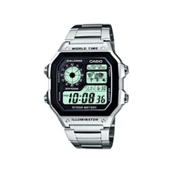 Casio - AE-1200WHD-1AVEF - Collection - Men's Watch - Quartz Digital - Black Dial - Silver Steel Bra