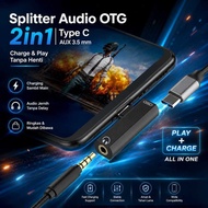 BAPSUS Splitter Audio OTG 2in1 Type C AUX 3.5 mm Jack to USB Type C - BP-21