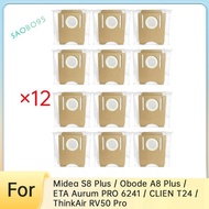 12 Pcs Dust Bag for  S8 Plus / Obode A8 Plus / ETA  PRO 6241 / CLIEN T24 / ThinkAir RV50 Pro Sweeper