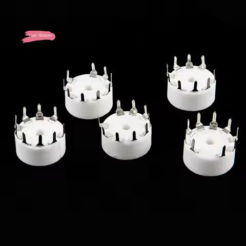 Y-5pcs 9 Pin Ceramic Vacuum Tube Socket Base FOR 12AX7 12AT7 12AU7 ECC83 6DJ8 EL84 6922 PCB MOUNT Hi