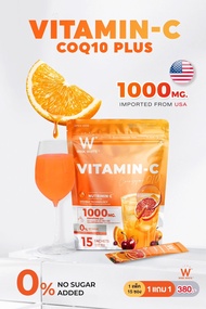 WINK WHITE VITAMIN-C COQ10 PLUS วิงค์ไวท์ วิตามินซี 1000 MG กระตุ้น การสร้าง คอลลาเจน ( 1 แพ๊ค 15 ซอ