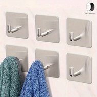 1Pcs Stainless Steel Hook Perforation-free Wall Hanging Traceless Strong Adhesive Hook Hanging Wall Shelf Hanging Clothes Hook Behind Bathroom Door Storage Hook