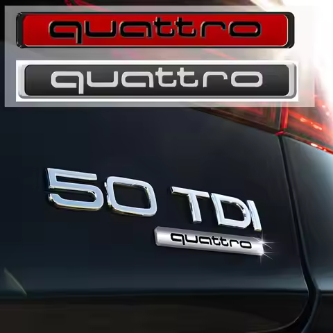 1pc 3D ABS QUATTRO Badge Car Body Trunk Sticker Decoration Accessorie for Audi Q3 Q5 C7 8I A1 A6 A3 