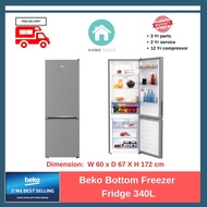 Beko Bottom Freezer 340L Fridge (Platinum Color)