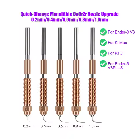 For Creality K1 Max Nozzle K1C Nozzle All-in-one Hardened Steel Titanium High Flow Upgraded 0.4mm 0.