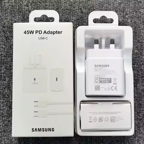 Samsung 45W UK Plug PD Charger Super Fast Charging Adapter For Galaxy S24 S23 S22 S21 S20 Note 20 Ul