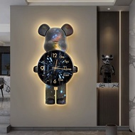 Tranh Đồng Hồ Đèn Led BearBrick Tráng Gương Trang trí Phòng Khách/ Phòng Ngủ/ Cửa hàng /Spa/ Shop Th