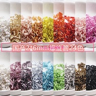 6mm penuh perak manik tiub lingkaran telus warna pepejal 6mm buatan tangan manik manik longgar gelan