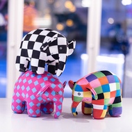Children's Kawaii Anime Plush Toy Elmer the Elephant and the Bear Butter Cute Cartoon Plaid Elephant