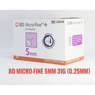 BD Micro-Fine Pen Needles 5mm 0.25mm (31g) x 5mm 100's