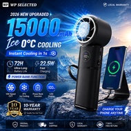 🧊Kipas Mini Portable Mini Fan 15000mAh Rechargeable 100 Gear Speed Foldable Digital Display Handheld