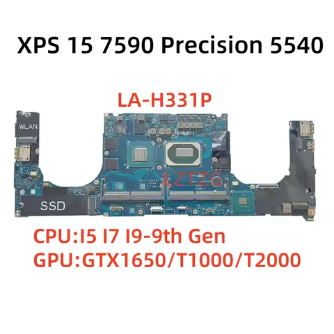 LA-H331P For Dell XPS 15 7590 Precision 5540 Laptop Motherboard With I5 I7 I9 CPU GTX1650/T1000/T200