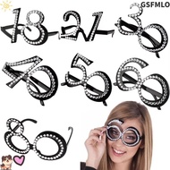 GSFMLO Party Sunglasses, 16th 18th 30th 40th 50th 60th Funny Birthday Number Rhinestone Glasses, Cel