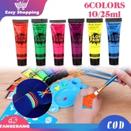 CODE V33R 6pcs Body Face Painting Glow In The Dark 25ml Face Paint Painting Uv Face Paint Face Paint