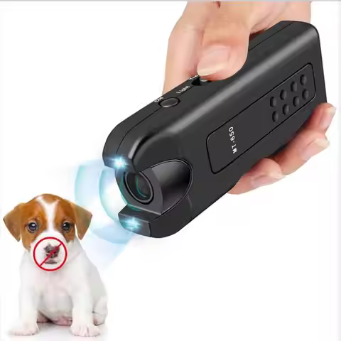 1/2Pcs Ultrasonic Dog Repeller & Trainer - Double Headed LED Light Portable Anti-Barking Device,Safe