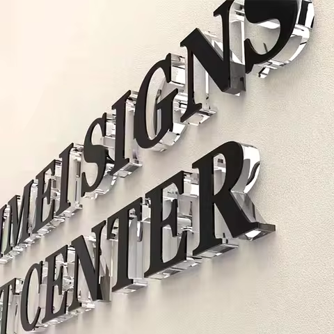 Colored Company Acrylic Sign Hanging on the Wall Customized Business LOGO 3D Effect Reception Crysta