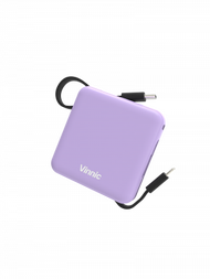 銀戰士電池 - Vinnic DAMAVAND 5000mAh 自帶雙線迷你充電器 (紫色)