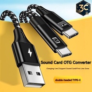 Sound Card OTG Cable Boleh Cas & Live Serentak untuk Android iPhone, Live Streaming Cable