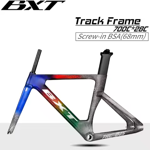 BXT 700C Carbon Fiber Track Bike Frame Fixed Gear T800 Material Lightweight Road Cycling Bicycle Fra