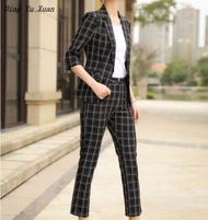 SETELAN JAS KOTAK WANITA DEWASA / SETELAN BLAZER KOTAK KOTAK CEWEK / SETELAN BLAZER KOTAK PEREMPUAN
