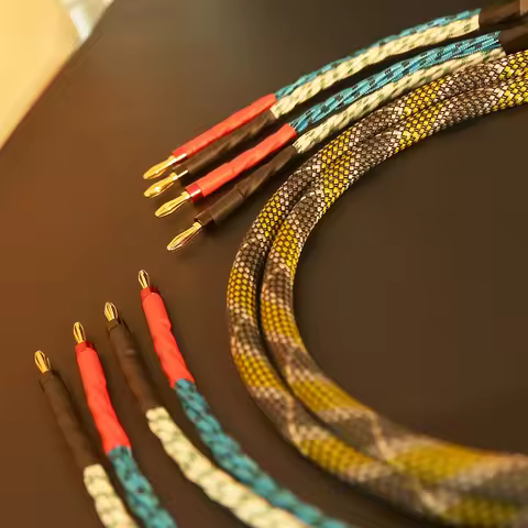 Hi‑end Audiophile 9AWG 16 Cores Speaker Cable Gold‑Plated Banana to Banana Plug Bi‑wire Audio Loudsp