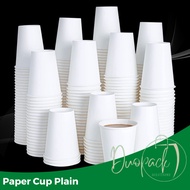 DUOPACK 1000pcs Paper Cup Plain White Disposable Cups 6.5oz, 8oz, 12oz, 16oz, 22oz 1000 pcs Per Box